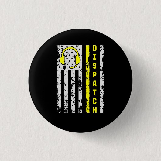 911 Verzendverlener Thin Gold Line Dispatcher Ronde Button 3,2 Cm (Voorkant)