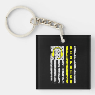 911 Verzendverlener Thin Gold Line Dispatcher Sleutelhanger