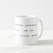 911 was een interne taak (morse code) koffiemok (Voorkant rechts)