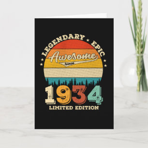 91 jaar oude Bday 1934 Geweldige 91ste verjaardags Kaart
