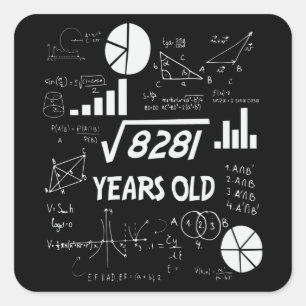 91 jaar oude dagelijkse Wiskunde leraar 91e verjaa Vierkante Sticker