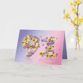 91e anniversaire carte avec lettres fleuries (Fleur jaune)