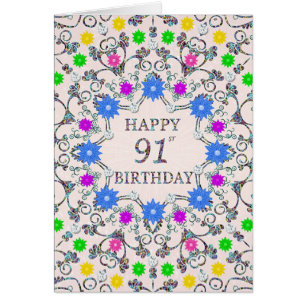 91e anniversaire Fleurs Abstraites