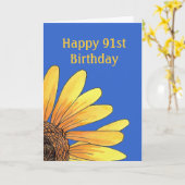 91e carte d'anniversaire (Fleur jaune)