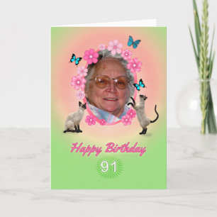 91e fotokaart met katten en vlinders, kaart