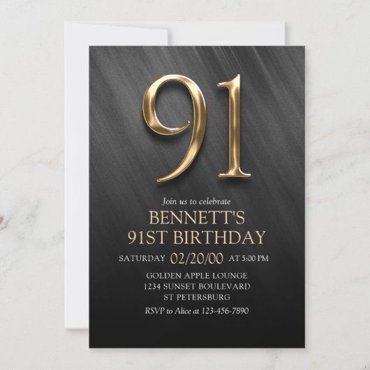 91e Invitation d'anniversaire (Devant)