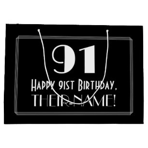 91e verjaardag: Art Deco geïnspireerde stijl "91", Groot Cadeauzakje