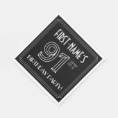 91e verjaardag: Art Deco Style + aangepaste naam Servet (Hoek)