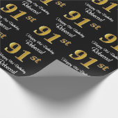 91e verjaardag: Elegante luxe Faux Gold look # Cadeaupapier (Hoek)