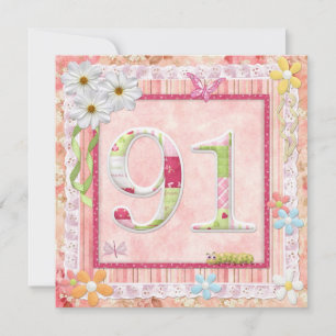 91e verjaardag feest scrapbooking stijl kaart