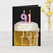 91e verjaardag zwarte bier kaart (Gele Bloem)