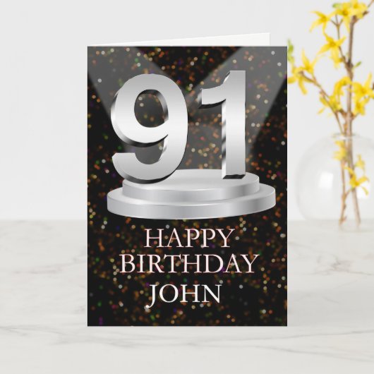 91st Birthday Spotlights Ajouter une carte de nom (Fleur jaune)