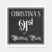 91st verjaardag Partij — Fancy Manuscript + de Naa Servet (Voorkant)