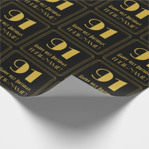 91ste verjaardag ~ Art Deco Geïnspireerde look "91 Cadeaupapier