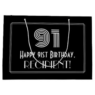 91ste verjaardag — Art Deco Geïnspireerde look "91 Groot Cadeauzakje