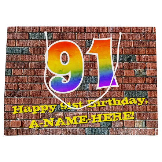 91ste verjaardag: Fun, door graffiti geïnspireerde Groot Cadeauzakje (Voorkant)