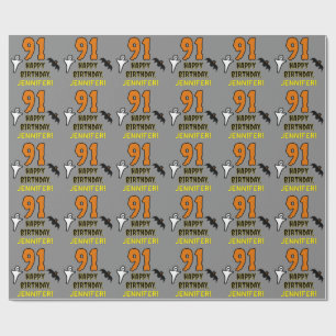 91ste verjaardag: Spooky Halloween Theme, Aangepas Cadeaupapier