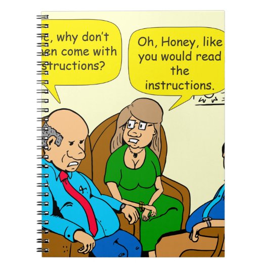 923 instructies lezen koppels cartoon notitieboek (Voorkant)