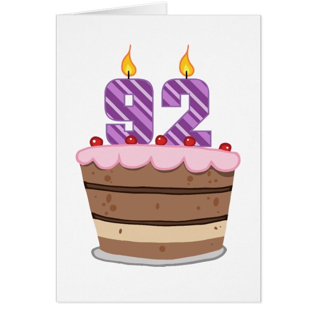 92 ans sur le gâteau d'anniversaire (Devant)