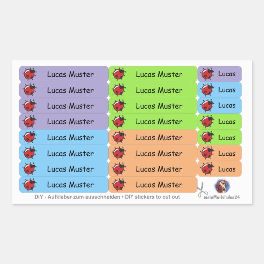 92 DIY Autocollants bleu vert - coccinelle (Devant)