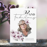 92 & Fabulous Orchidee Foto Verjaardagskaart