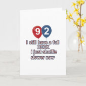 92 jaar Grappige Verjaardag design Kaart (Gele Bloem)