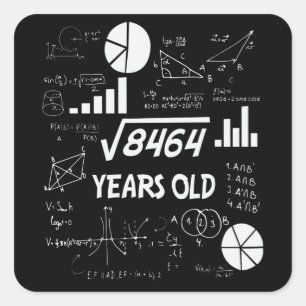 92 jaar oude dagelijkse Wiskunde 92e verjaardag Ca Vierkante Sticker