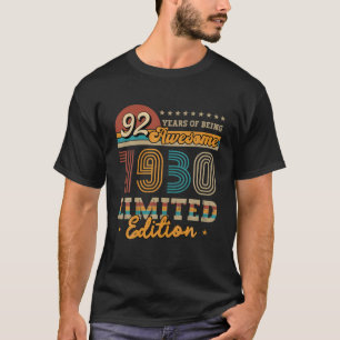 92 jaar oude editie 1930, beperkt, Cadeauidee 9 T-shirt