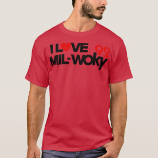 92 WOKY Love Milwaukee Gedestructeerd radiostation T-shirt