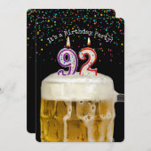 92e anniversaire Candle Party invitation (Devant / Derrière)