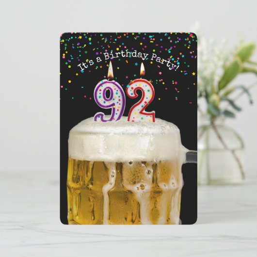 92e anniversaire Candle Party invitation (Debout devant)