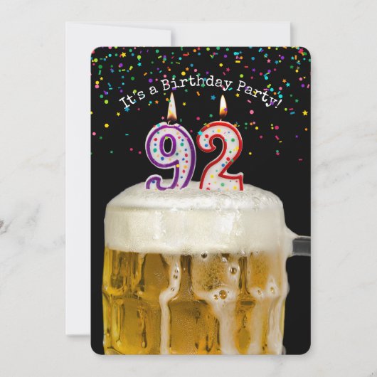 92e anniversaire Candle Party invitation (Devant)