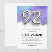 92e anniversaire de fête Invitation (Devant / Derrière)