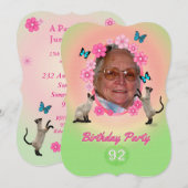 92e anniversaire de fête Invitation (Devant / Derrière)