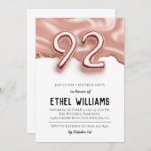 92e anniversaire de fête Invitation (Devant / Derrière)