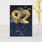 92e Anniversaire Gold Mylar Balloon et carte Confe (Fleur jaune)