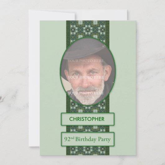 92e anniversaire Invitation de fête Ajouter une ph (Devant)