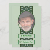 92e anniversaire Invitation de fête Ajouter une ph (Devant / Derrière)