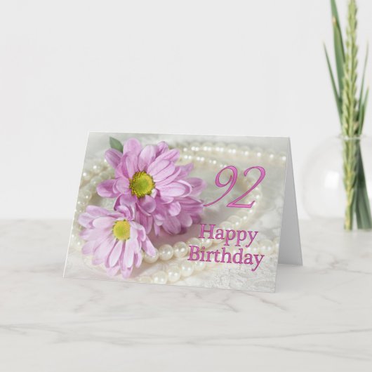 92e carte d'anniversaire avec marguerites (Devant)