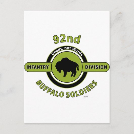 92E INFANTRY DIVISION "BUFFALO SOLDIERS" BRIEFKAART (Voorkant)