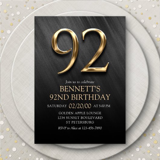 92e Invitation d'anniversaire