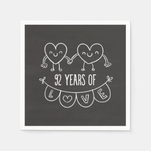 92e Jubileum Gift Chalk Hearts Servet