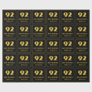 92e verjaardag - Art Deco Geïnspireerde look "92"  Cadeaupapier