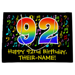 92e verjaardag - Colorful Music Symbols, Rainbow 9 Groot Cadeauzakje