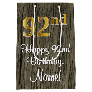 92e verjaardag: Elegant Faux Gold Kijk #, Faux Woo Medium Cadeauzakje
