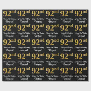 92e verjaardag: Elegante luxe Faux Gold look # Cadeaupapier