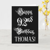 92e verjaardag: Fancy, elegant script + aangepaste Kaart (Gele Bloem)