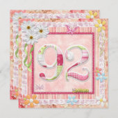 92e verjaardag feest scrapbooking stijl kaart (Voorkant / Achterkant)