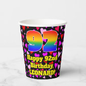 92e verjaardag: Het liefhebbende Kunstpatroon, Reg Papieren Bekers (Voorkant)