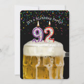 92e verjaardag kaars feestuitnodiging kaart (Voorkant)